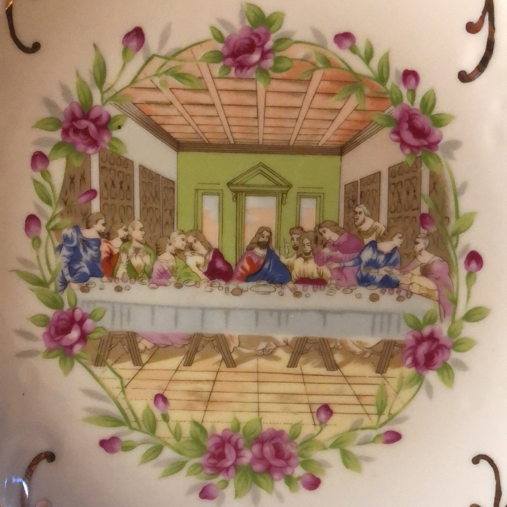 Vintage last supper decorative porcelain plate - Picture 2 of 6
